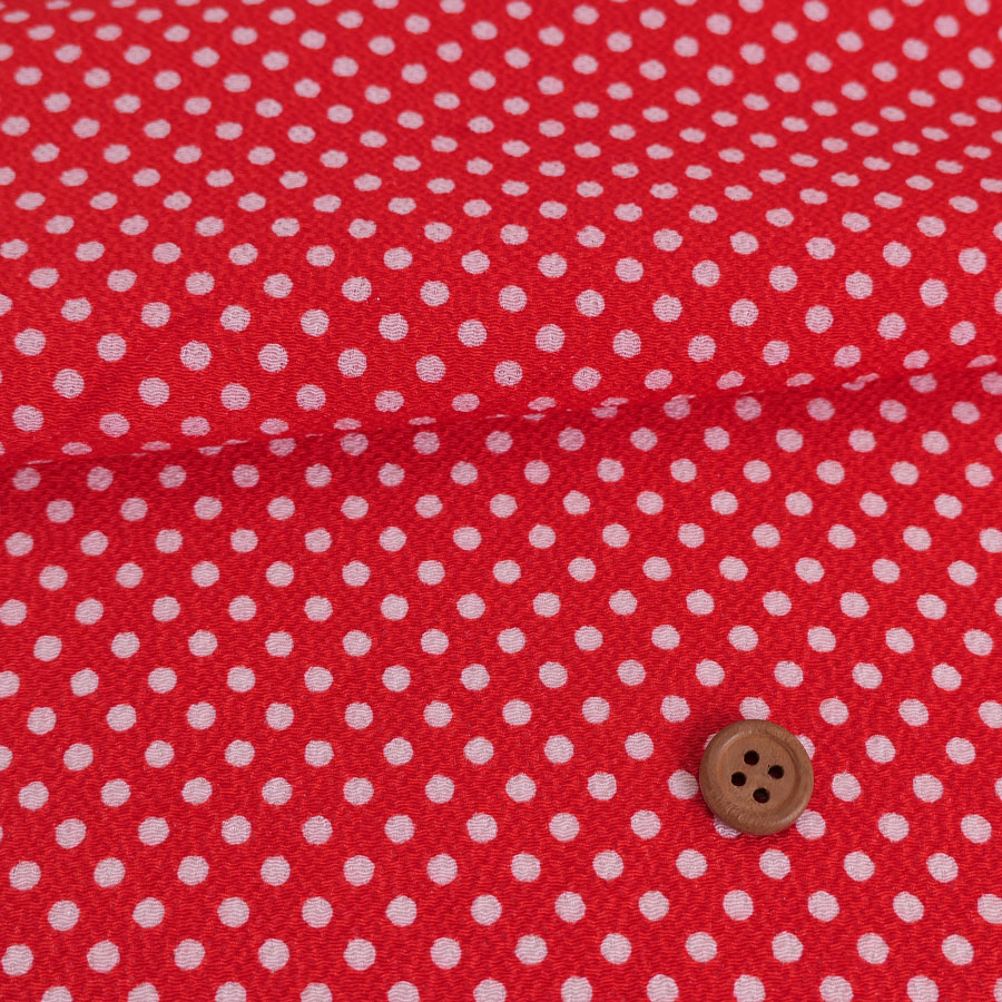 ちりめん生地・みずたま（赤）
