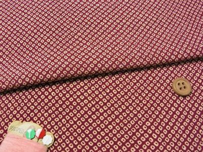 古布調一越ちりめん・かのこしぼり柄(渋あずき) 10cm単位 切り売り