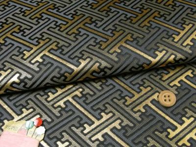 金襴生地(金らん) かわりさやがた(黒) 10cm単位 切り売り