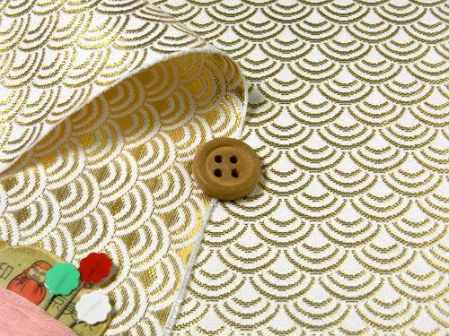 金らん・青海波（白/金）