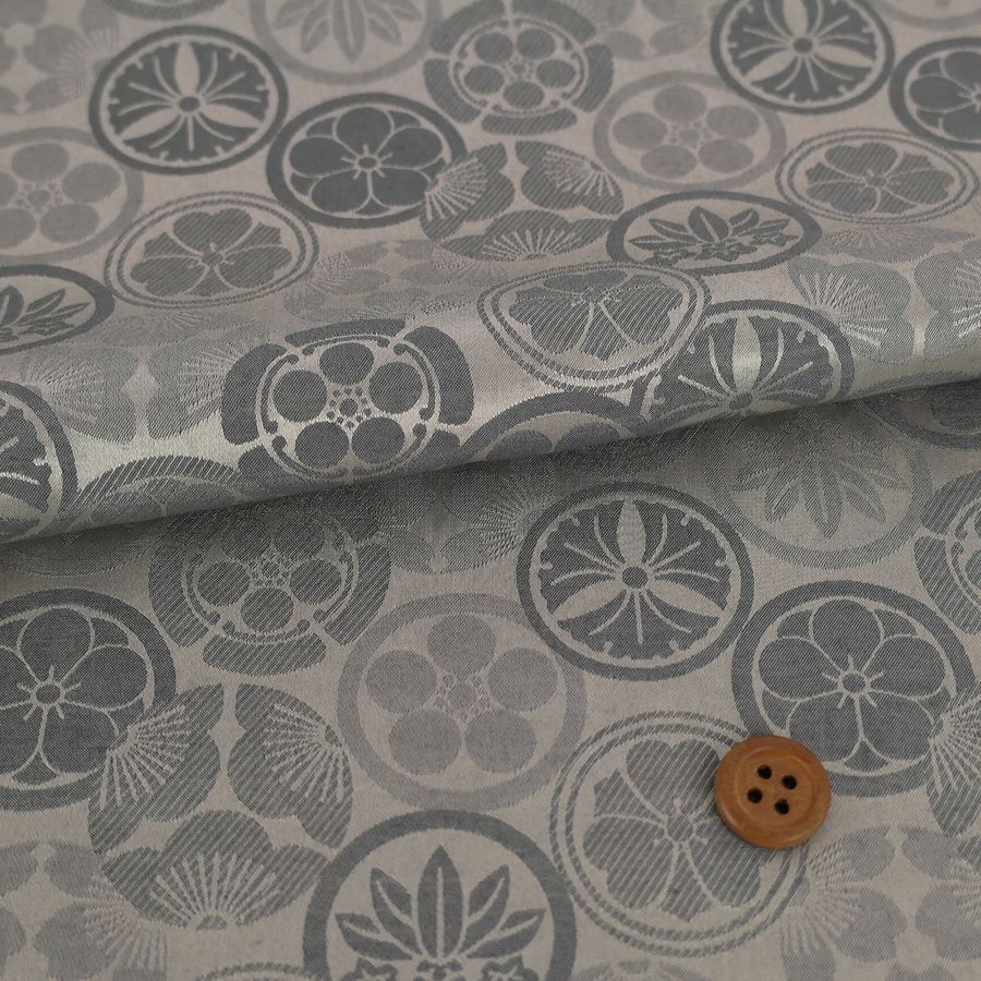 ジャカード家紋尽くし（銀）