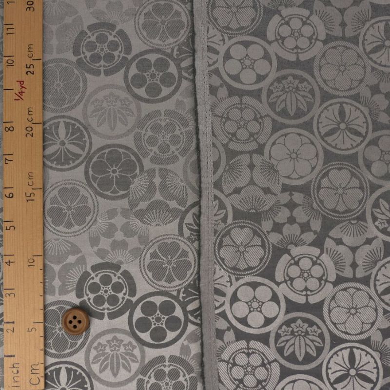 ジャカード家紋尽くし（銀）