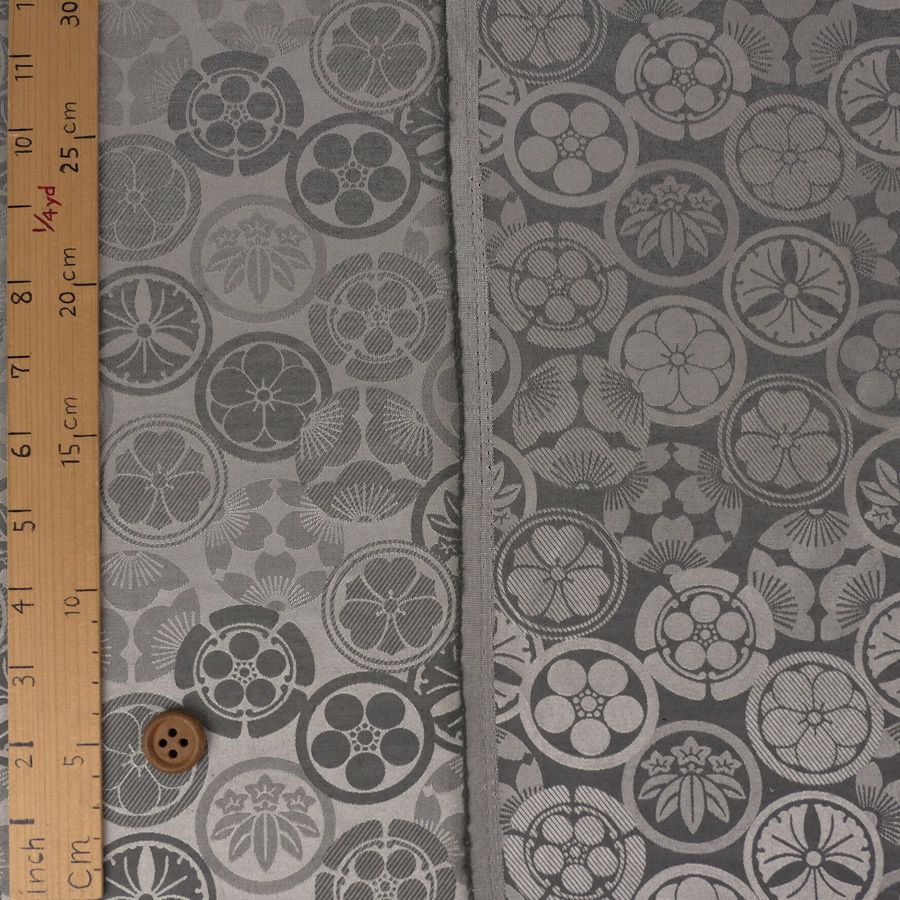 ジャカード家紋尽くし（銀）