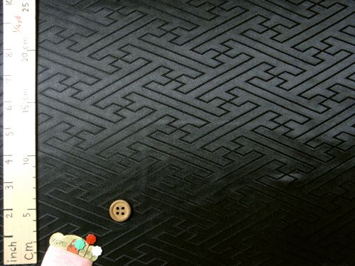 在庫切れ/ジャカード生地・立体さやがた(黒) 10cm単位 切り売り