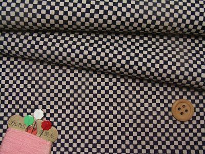 和風コットン生地 市松(濃紺) 10cm単位 切り売り
