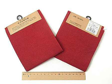 コットン生地・あづみ野木綿（紅色）：カット布・54×45cm