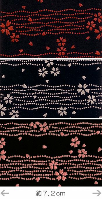 印伝調生地・流線桜（92×50cm）