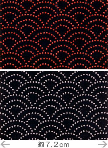 印伝調生地・青海波（92×50cm） |生地 和柄/和布/ちりめん手芸通販布がたり