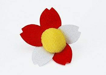 ちりめんつるし飾りパーツ（完成品）・椿（大）