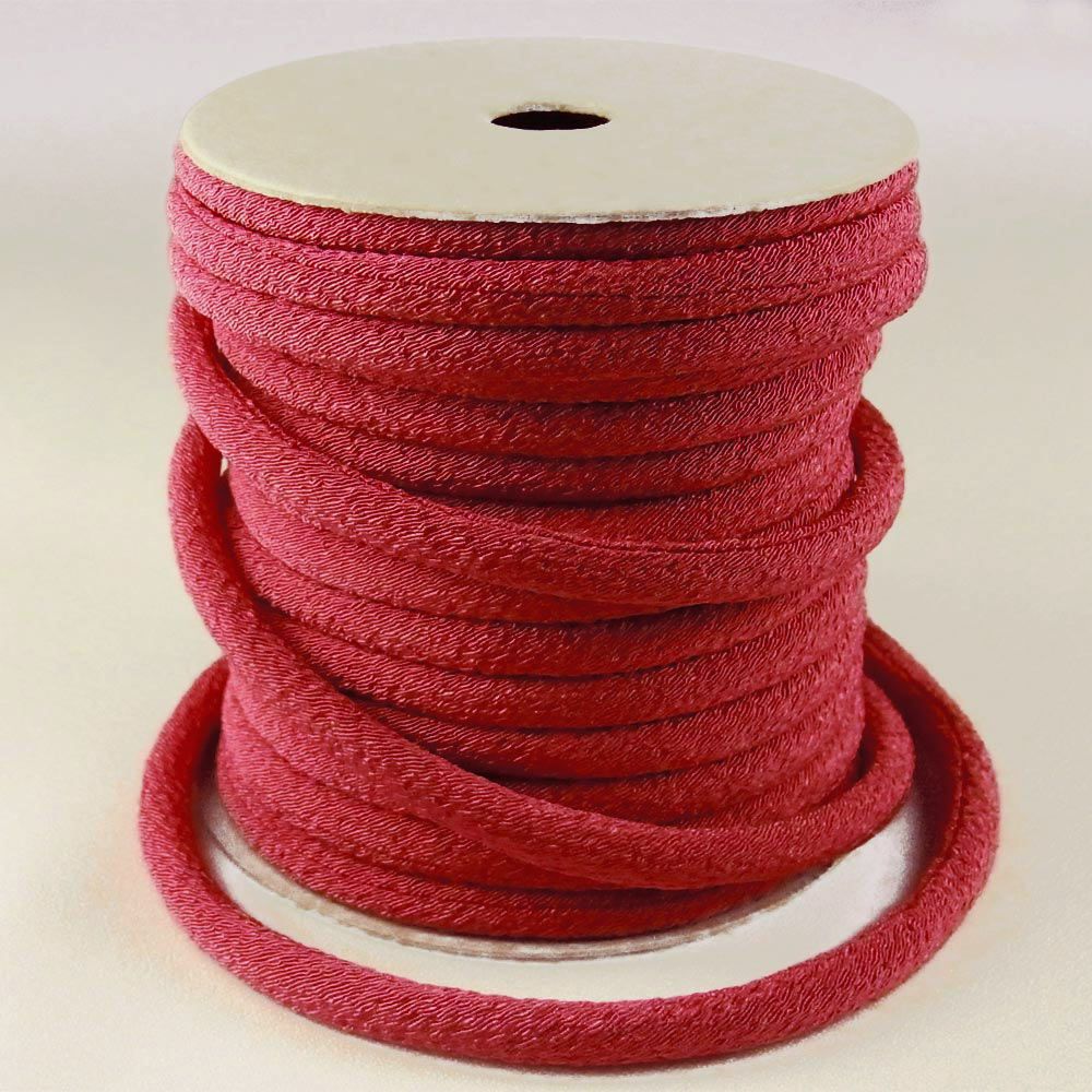 ちりめん丸ひも・無地・４ミリ（実寸約5-6ミリ）　桃