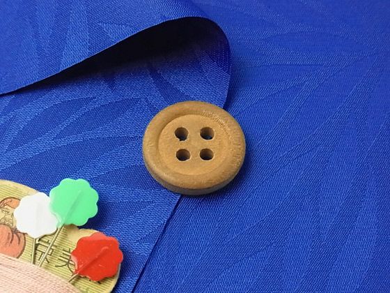 ポリエステルりんず・菊柄（青）