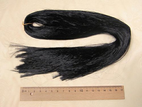 人形用髪の毛/スガ糸・イルミ（レーヨン） 黒 70cm