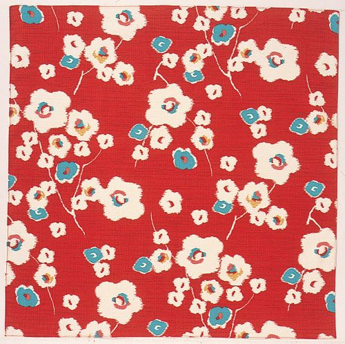 風呂敷70cm角 綿 モダンガール・梅　アカ