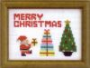 キット・クロスステッチ クリスマス・額（専用額付） サンタ＆ツリー