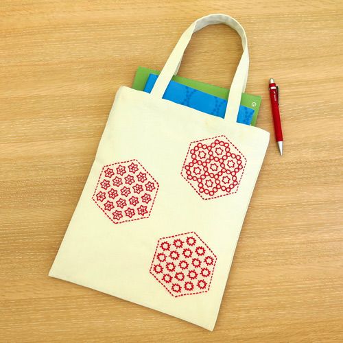 刺し子キット・一目刺しのミニバッグ（生成）
