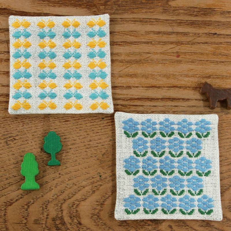 こぎんキット・コースター ちょうちょとお花畑