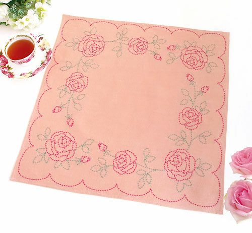 刺し子キット・マルチクロス ローズフレーム