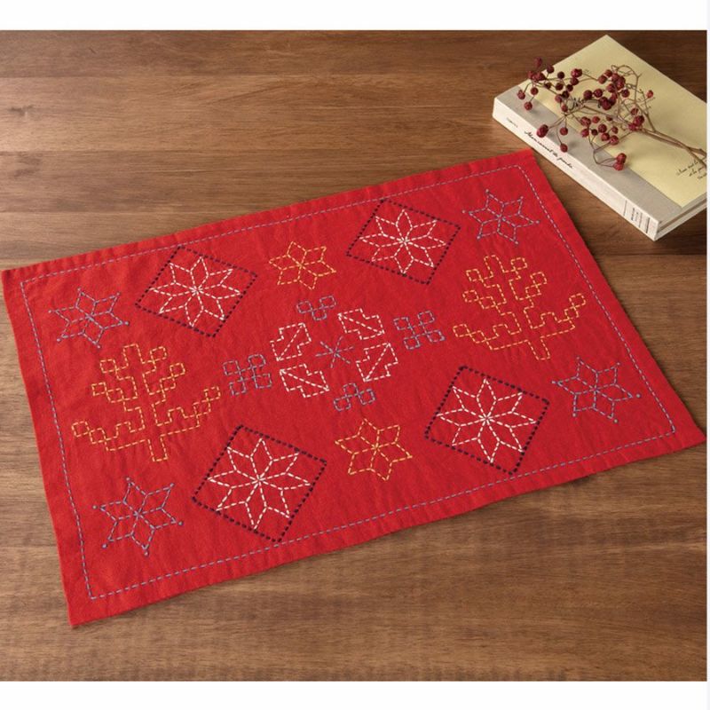 刺し子キット・北欧モチーフのランチョンマット ノルディック柄