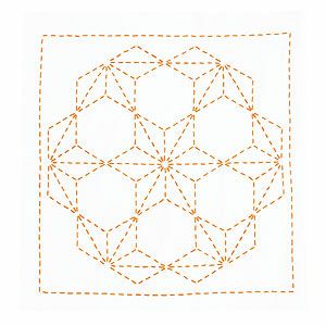 刺し子キット・みんなできちゃう らくらく刺し子花ふきん（飛び麻の葉）