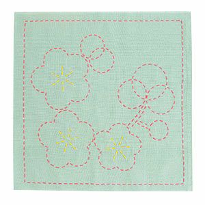 刺し子キット・みんなできちゃう らくらく刺し子花ふきん（梅）