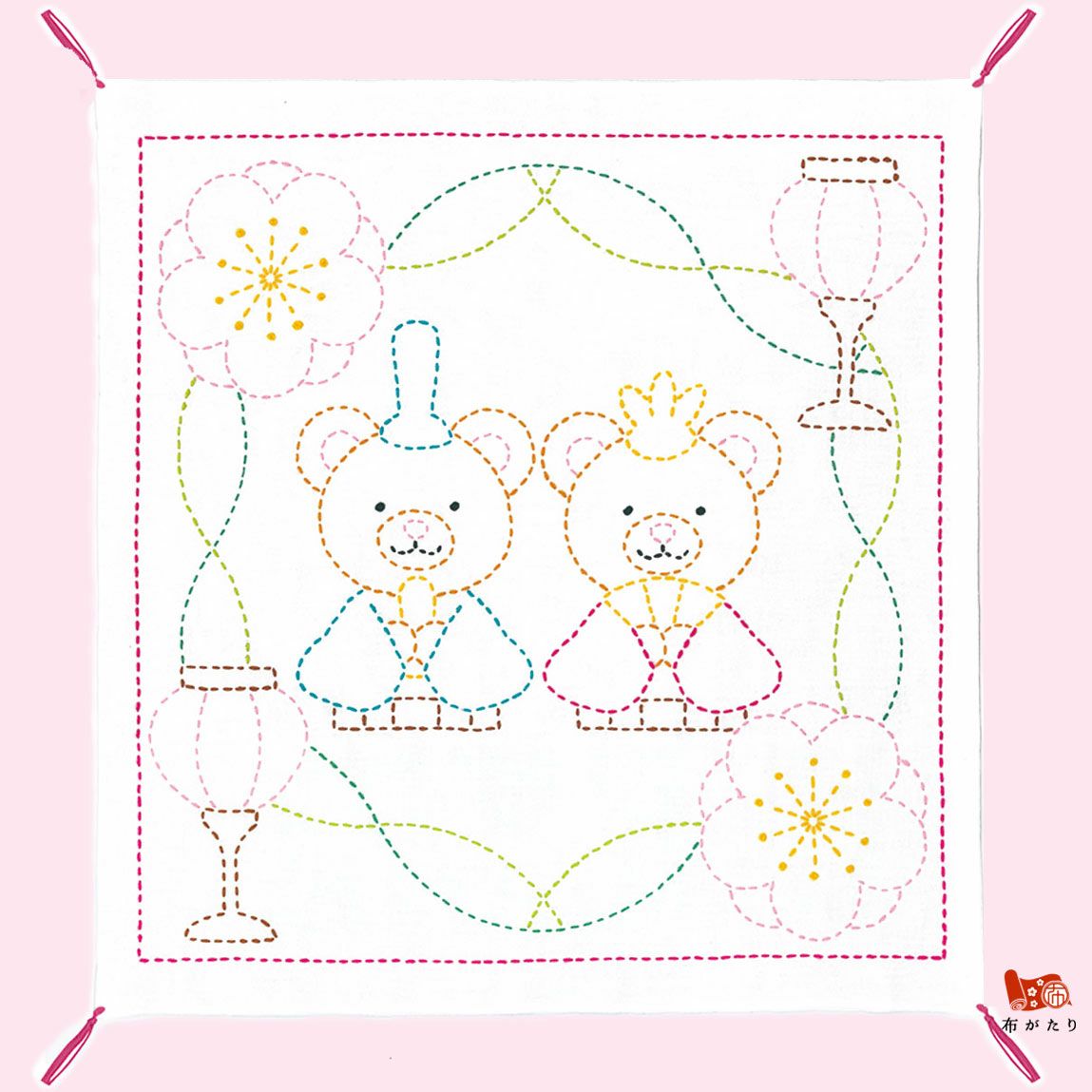 ひな祭り刺し子キット・くまのひなまつり