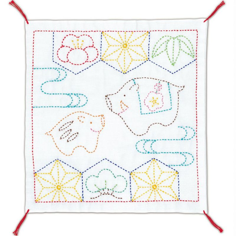 干支刺し子キット・亥と松竹梅