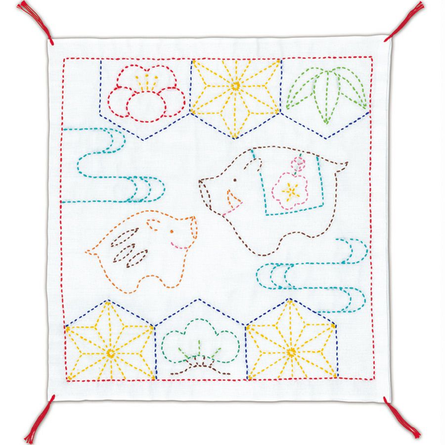 干支刺し子キット・亥と松竹梅