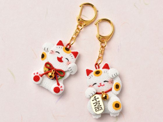 リールキーホルダーX249☆ハンドメイド 和柄招き猫✿ココランド 財布・ケース・小物入れ