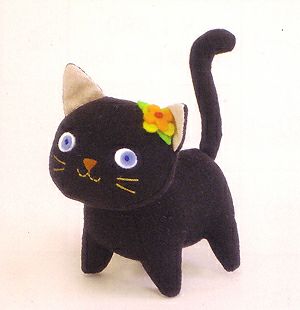 キット・おしゃまな子猫（クロ） |生地 和柄/和布/ちりめん手芸通販布