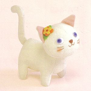 キット・おしゃまな子猫（シロ） |生地 和柄/和布/ちりめん手芸通販布がたり