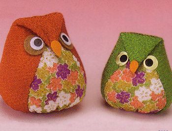 キット・雅びつるし飾り単品・ふくろう |生地 和柄/和布/ちりめん手芸 