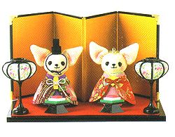 雛人形手作りキット チワワのおひなさま |生地 和柄/和布/ちりめん手芸 