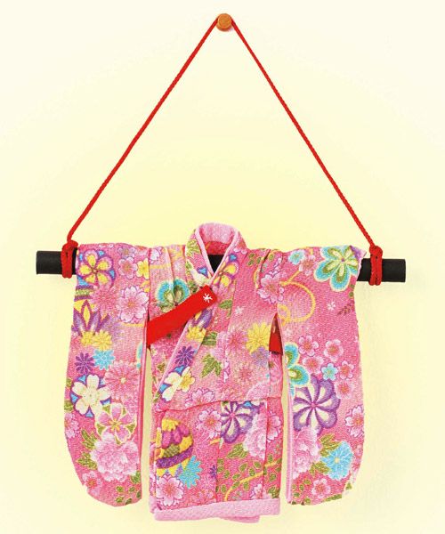 京ちりめんキット・ミニ着物（ピンク） |生地 和柄/和布/ちりめん手芸 