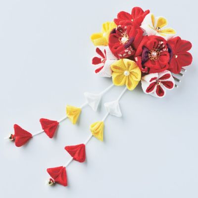 つまみ細工キット・はなやぎ髪飾り（紫） |生地 和柄/和布