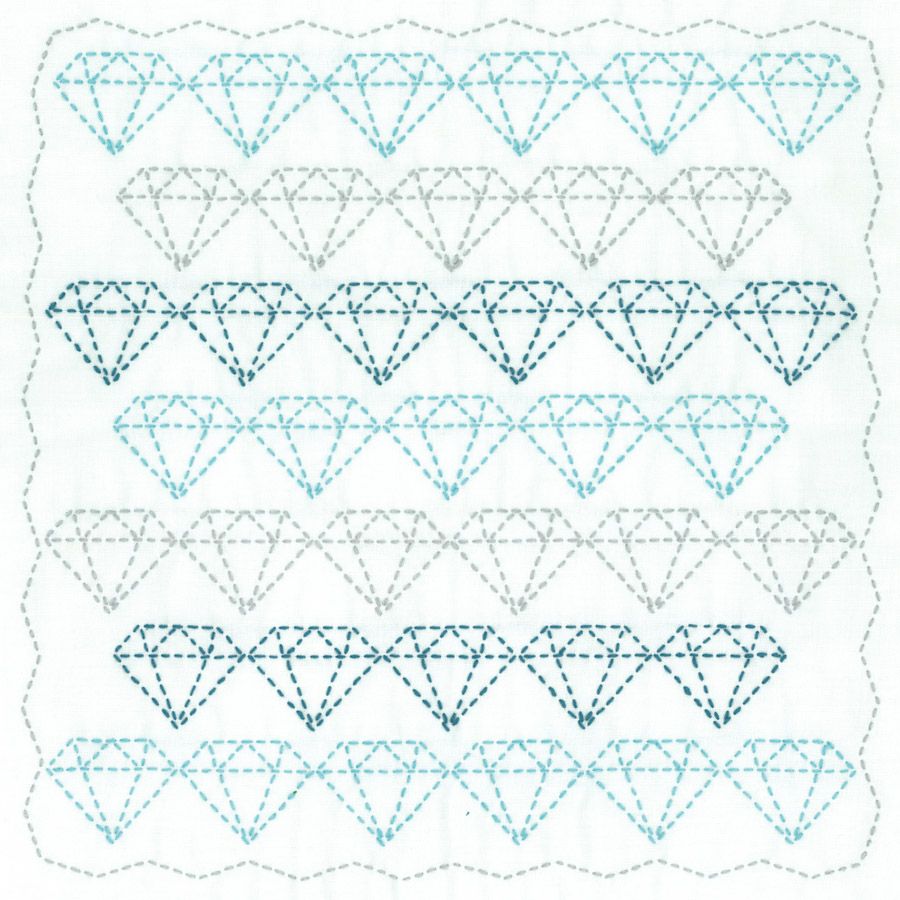 刺し子キット 花ふきん ジュエル