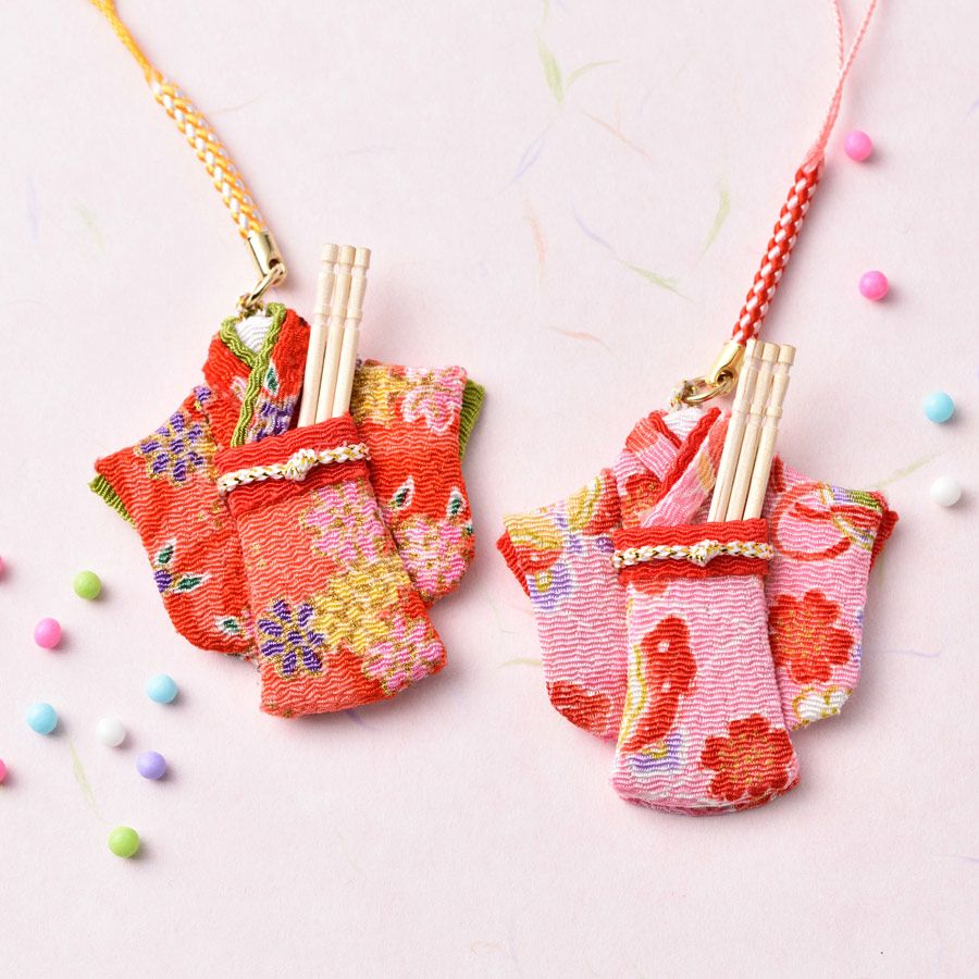 京ちりめん手芸キット 縫わずに作るようじ入れ ミニ羽子板 |生地 和柄  