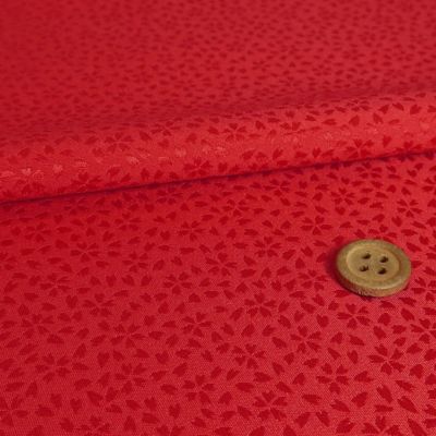 ジャカード織物 小桜柄(朱赤) 10cm単位 切り売り