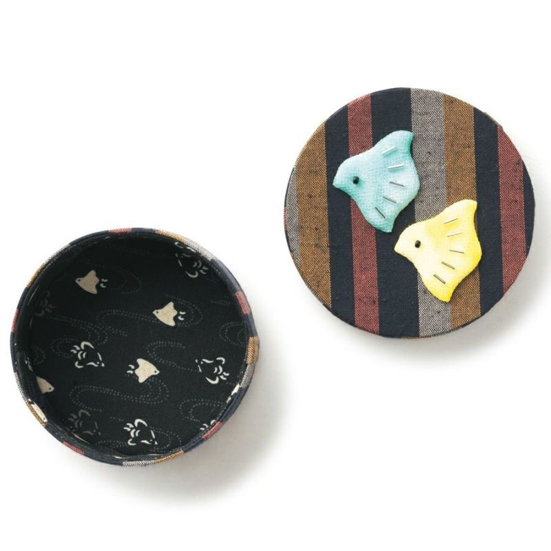 手芸キット 和柄の玉手箱 めおと千鳥 |生地 和柄/和布/ちりめん手芸