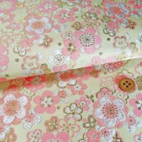 金襴生地（金らん）きらめき梅（クリームベージュ）