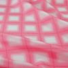 一越ちりめん生地 格子ぼかし(ローズピンク)