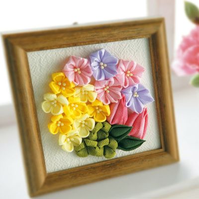つまみ細工】フォトフレーム 桜 Kanzashi flower つまみ細工の