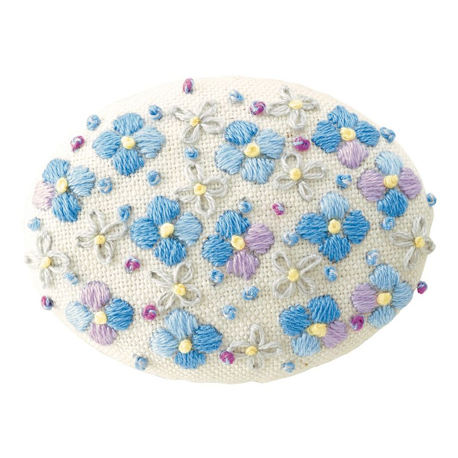 手作りブローチキット フランス刺しゅう アジサイ