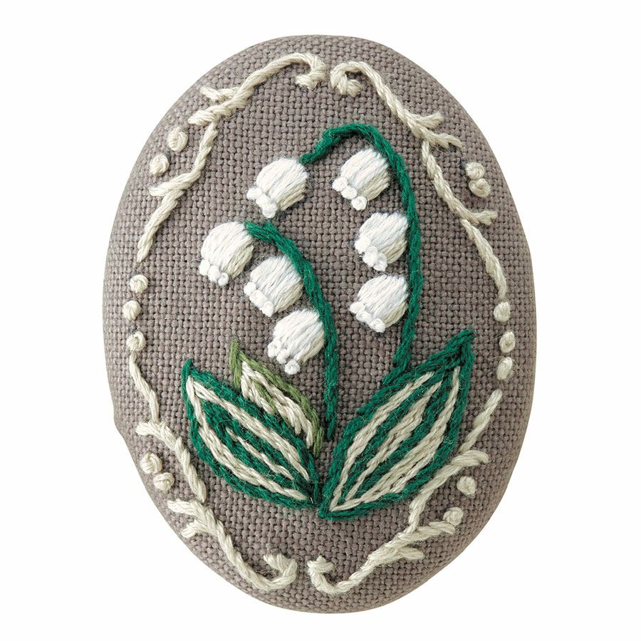 手作りブローチキット フランス刺しゅう スズラン