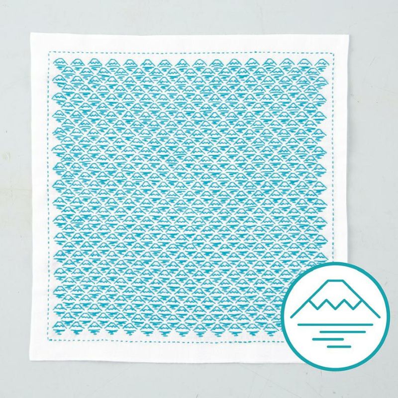 刺し子キット 一目刺しの花ふきん 富士山 fuji