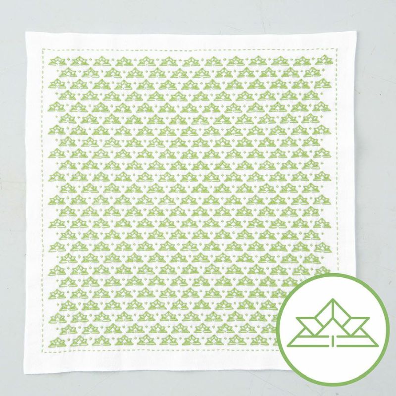 刺し子キット 一目刺しの花ふきん 兜 kabuto