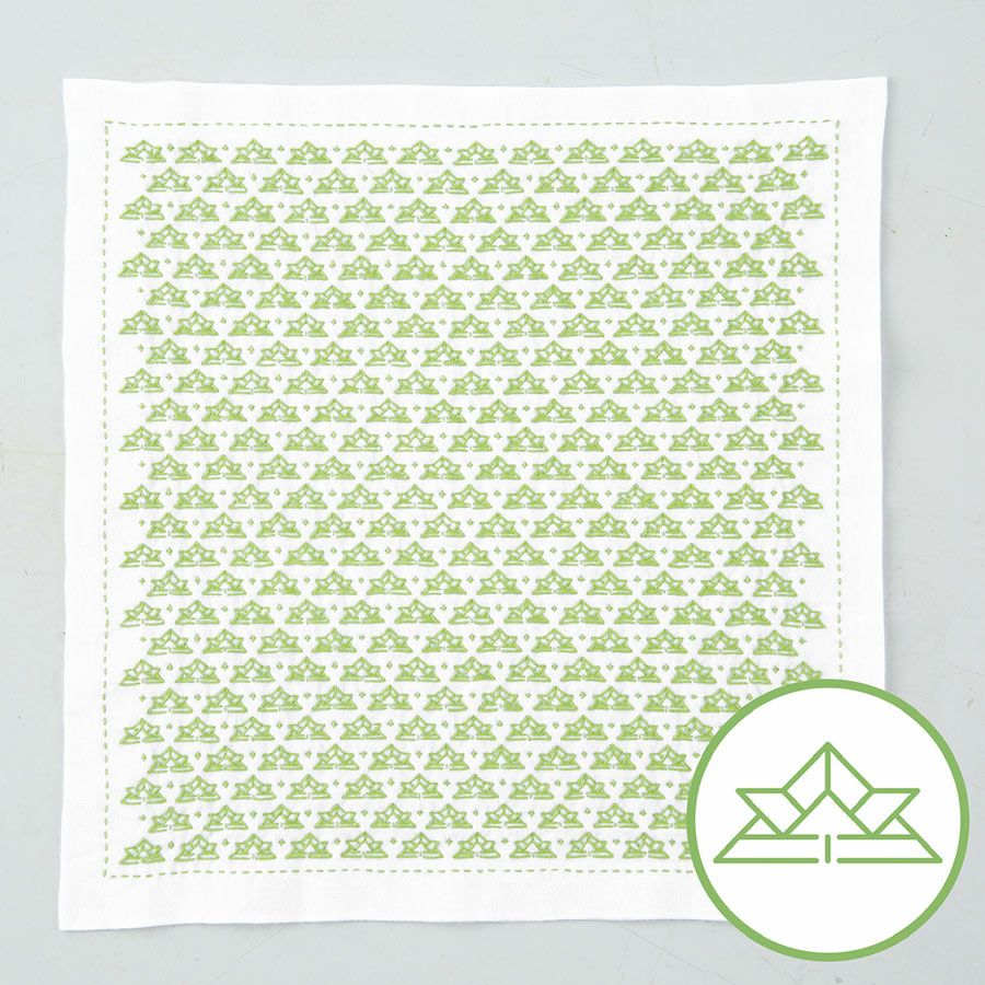 刺し子キット 一目刺しの花ふきん 兜 kabuto