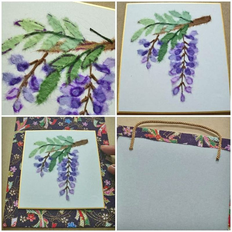 自分で作る和紙ちぎり絵　植物5枚セット 新しいハンドメイド・手芸 - 自分で作る和紙ちぎり絵5枚セット 風景