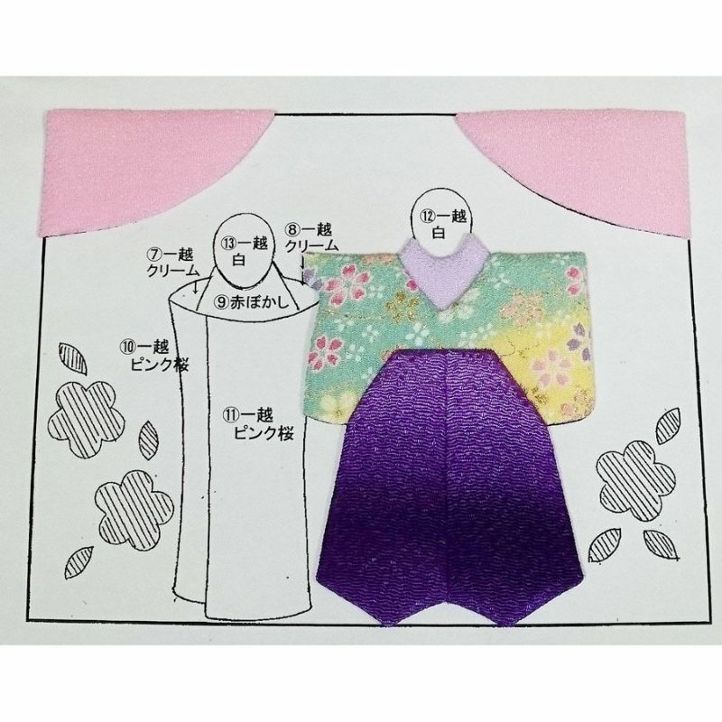 ひな祭りタペストリー手作りキット・月々の彩「3月ひいなの雅び
