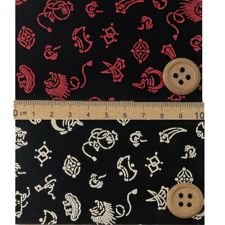 印伝調生地・宝尽くし（92×50cm） 