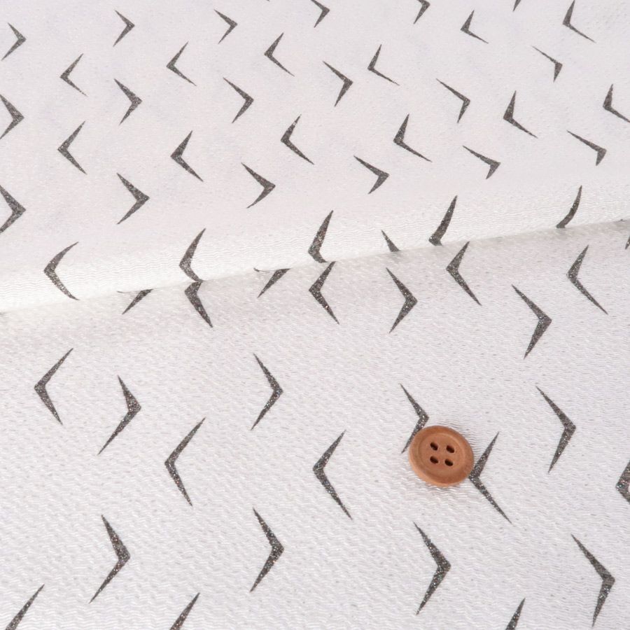 小幅ちりめん生地 干支向き くさび模様(白)